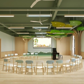 现代幼儿园多功能教室3D模型下载